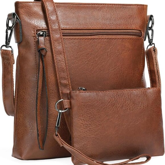 Women Crossbody Bag Set Leather Small Lightweight Travel Purse - Picture 1 of 8